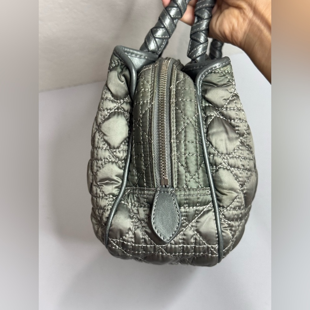 Christian Dior Vintage Iconic Cannage Lady Boston Bag in Metallic Grey - Picture 16 of 16